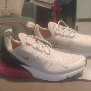 Nike Air Max 270 White with Pink and Black Accents